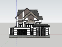 File sketchup nhà cấp 4 kích thước 7.9x17.6m