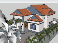 File sketchup nhà cấp 4 kích thước 8.2x10.2m