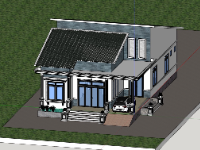 File sketchup nhà cấp 4 mới