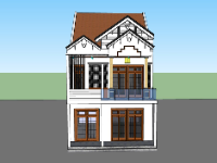 File sketchup nhà hiện đại 2 tầng 8x12.6m