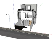 nhà phố 2 tầng 1 tum,sketchup nhà phố 2 tầng 1 tum,mẫu nhà phố 2 tầng 1 tum