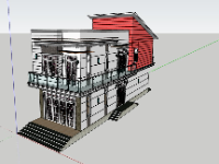 File sketchup nhà phố 2 tầng 5x16.5m