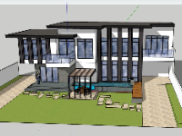 File sketchup nhà phố 2 tầng 5x17.7m