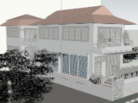 File sketchup nhà phố 2 tầng 5x17m