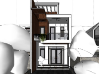 File sketchup nhà phố 2 tầng 5x18m