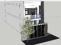 File sketchup nhà phố 2 tầng 5x20m