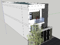 File sketchup nhà phố 2 tầng 5x20m hot nhất