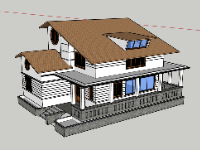 File sketchup nhà phố 2 tầng phong cách mới