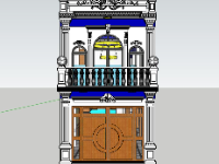 File sketchup nhà phố 2 tầng tân cổ điển