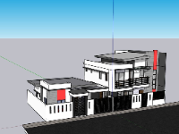 File sketchup nhà phố 2 tầng thiết kế diện tích đất 10x20m