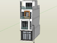 nhà phố 3 tầng,nhà phố 4 tầng,phối cảnh nhà phố 4 tầng,mẫu sketchup nhà phố 3 tầng