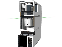 File sketchup nhà phố 3 tầng 3.7x9.3m