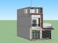 File sketchup nhà phố 3 tầng 4.5x16m