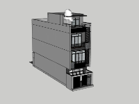 File sketchup nhà phố 3 tầng 5x17.6m