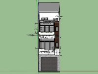 File sketchup Nhà phố 3 tầng 5x20m hiện đại