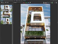 File sketchup nhà phố 3 tầng 5x24m dựng bao ngoại cảnh