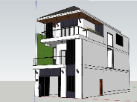 File sketchup Nhà phố 3 tầng 6.5x19m