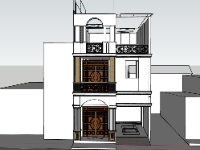 File sketchup nhà phố 3 tầng 6.8x14m