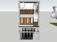 nhà phố 3 tầng,su nhà phố,sketchup nhà phố,sketchup nhà phố 3 tầng