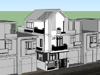 File sketchup nhà phố 3 tầng 6x13m