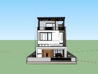 File sketchup nhà phố 3 tầng 8x14.9m