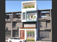 File sketchup nhà phố 3 tầng có gác lửng (mặt tiền 5m)