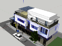 File sketchup Nhà phố 3 tầng kích thước 6x21m