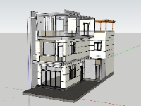 File sketchup nhà phố 3 tầng mới