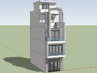 File sketchup nhà phố 4 tầng 4.5x12m