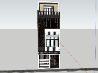 File sketchup nhà phố 4 tầng 4.7x19.2m