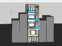 nhà phố 4 tầng,model su nhà phố 4 tầng,sketchup nhà phố 4 tầng