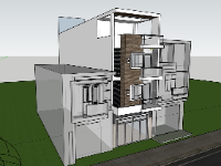 File sketchup nhà phố 4 tầng 5x20m