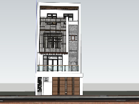 File sketchup nhà phố 4 tầng 6.5x18m