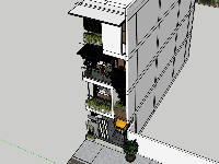 File sketchup nhà phố 4 tầng hiện đại mặt tiền 5m (sketchup 2018)