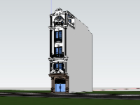 nhà phố 5 tầng,file sketchup nhà phố 5 tầng,phối cảnh nhà phố 5 tầng,mẫu nhà phố 5 tầng đẹp