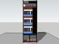 File sketchup nhà phố 5 tầng 6.4x13m