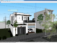 nhà phố đẹp,file sketchup nhà phố,nhà phố đẹp bằng Sketchup