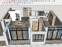 File sketchup nội thất căn hộ chi tiết