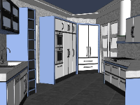File sketchup nội thất phòng bếp đơn giản