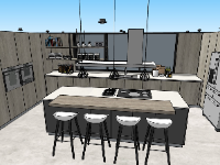 File sketchup nội thất phòng bếp mới