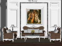 File sketchup nội thất phòng khách tân cổ điển model 3d