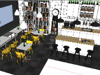 File sketchup nội thất,quán cafe sketchup,nội thất cafe,nội thất quán cafe,sketchup quán cafe