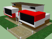 File sketchup phối cảnh biệt thự 2 tầng