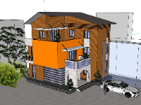 File sketchup phối cảnh biệt thự 3 tầng 11.7x10.8m