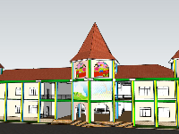 File sketchup phối cảnh trường mầm non