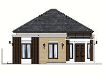 File sketchup thiết kế biệt thự 1 tầng 8.7x10m