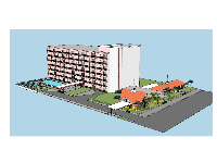 File sketchup thiết kế khách sạn 7 tầng hiện đại