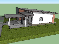 File sketchup thiết kế nhà cấp 4 kích thước 10.2x10.8m