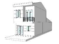 File sketchup thiết kế nhà phố 2 tầng 5x19m