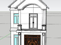 File sketchup thiết kế nhà phố 2 tầng 6x14.5m